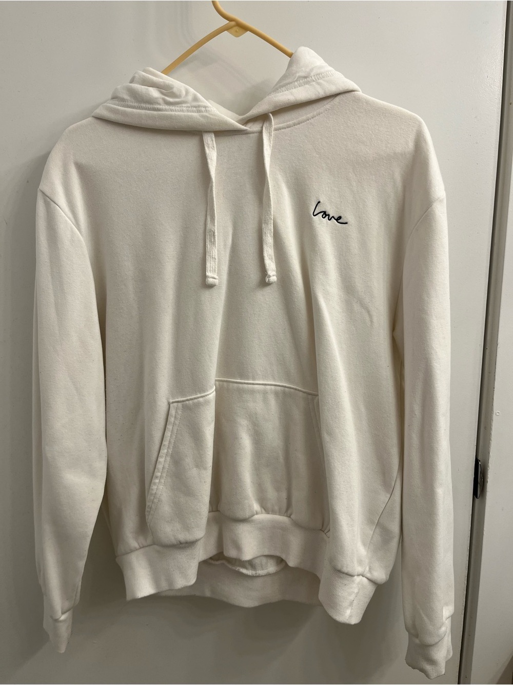 H&M White 'Love' Embroidered Hoodie